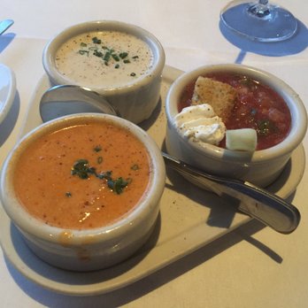 Chart House - Soup Trio - Lobster Bisque, Clam Chowder, Gazpacho - Seafood Near Me - Weehawken, New Jersey Chart House - Soup Trio - Lobster Bisque, Clam Chowder, Gazpacho - Seafood Near Me - Weehawken, New Jersey