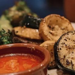 Smokehouse Barbecue - Independence - Grilled Squash, zucchini, and tomato.