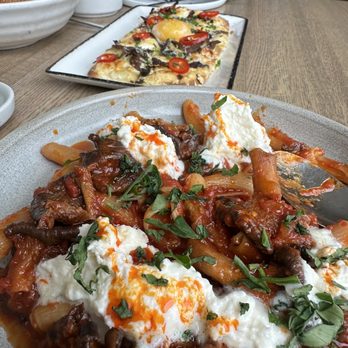 Apolonia - Al Sugo and cheese/mushroom tart - Modern European Near Me - Chicago, Illinois