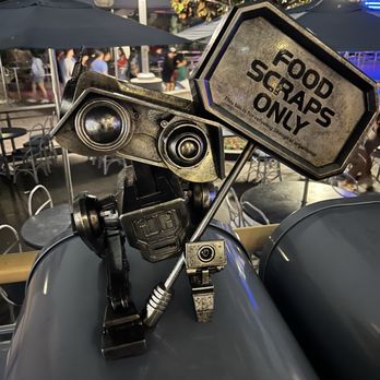 Galactic Grill - BD-1 Trash Can Statue (Love this) - American Near Me - Anaheim, California