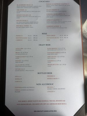 Menu photo 2 The Fox Harlem Manhattan, NY Menu photo 2 The Fox Harlem Manhattan, NY