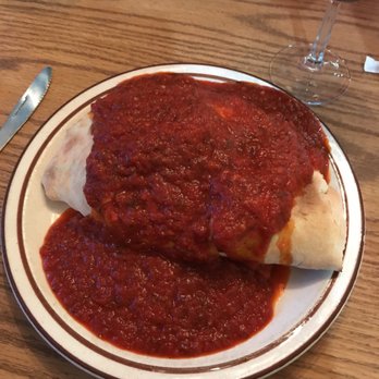 Mama Alvino's Pizzeria - Mama Alvino's calzone (small) smothered in homemade sauce! - Pizza Near Me - Aurora, Colorado