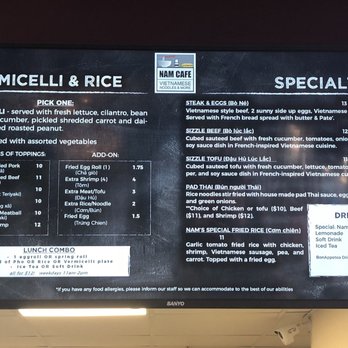 Nam Cafe - Menu - Vietnamese Near Me - College Station, Texas
