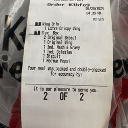 KFC - Order receipt