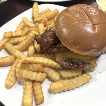 The Grill at Lisbon - Bacon cheeseburger with fries. - Breakfast & Brunch Near Me - Woodbine, Maryland The Grill at Lisbon - Bacon cheeseburger with fries. - Breakfast & Brunch Near Me - Woodbine, Maryland