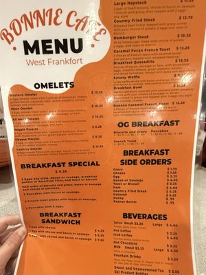 Menu photo 1 Bonnie Cafe West Frankfort, IL Menu photo 1 Bonnie Cafe West Frankfort, IL