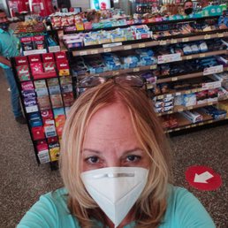 You cant see too good but there is a long line behind shelves