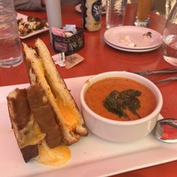 Grilled Cheese and Tomato Basil Soup