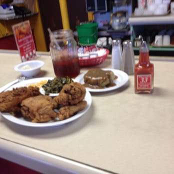 Southern Kitchen - Southern Fried Chicken plate with Mac & Cheese, Collard Greens, Corn Bread Dressing with Gravy, Oh! and unsweetened iced tea. - Southern Near Me - Tacoma, Washington Southern Kitchen - Southern Fried Chicken plate with Mac & Cheese, Collard Greens, Corn Bread Dressing with Gravy, Oh! and unsweetened iced tea. - Southern Near Me - Tacoma, Washington