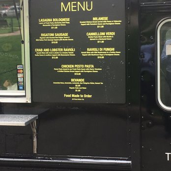 Tempo Di Pasta - Menu as of August 2017 - Food Trucks Near Me - Frederick, Maryland
