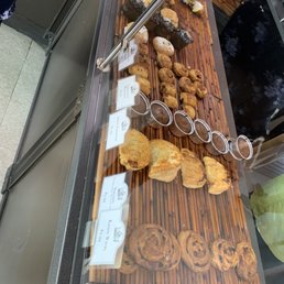 a variety of pastries on display a variety of pastries on display
