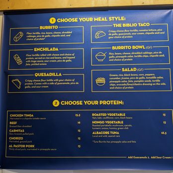 Biblio Taco - Choose your protein and your meal style - Mexican Near Me - Cumberland, British Columbia
