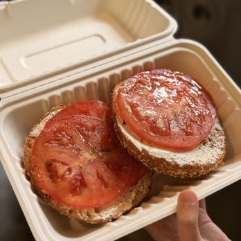 Apollo Bagels - Bagel with cream cheese and tomato - Bagels Near Me - New York, New York Apollo Bagels - Bagel with cream cheese and tomato - Bagels Near Me - New York, New York