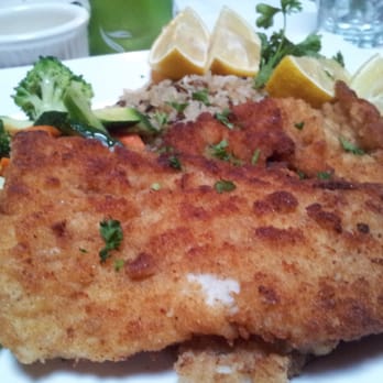 The Sow's Ear - Calamari steak is on their early dining menu. Tender but the breading is quite ordinary. - Cafes Near Me - Cambria, California The Sow's Ear - Calamari steak is on their early dining menu. Tender but the breading is quite ordinary. - Cafes Near Me - Cambria, California