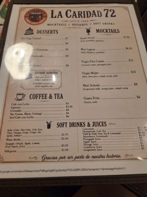 Menu photo 2 La Caridad 72 New York, NY Menu photo 2 La Caridad 72 New York, NY