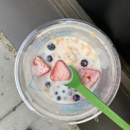 a mostly melted Coco Berry Bowl a mostly melted Coco Berry Bowl