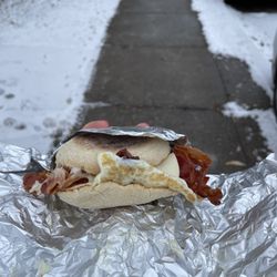 Henry Street Deli - Bacon egg and cheese on an English muffin