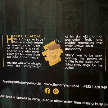 The Hairy Lemon - Explain that name to me... - Irish Pub Near Me - Dublin, D The Hairy Lemon - Explain that name to me... - Irish Pub Near Me - Dublin, D