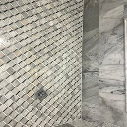 Marble shower floor regrout cleaning and sealing and caulking