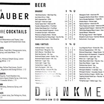 The Lauber - Drink Menu - front - Bars Near Me - South Bend, Indiana The Lauber - Drink Menu - front - Bars Near Me - South Bend, Indiana