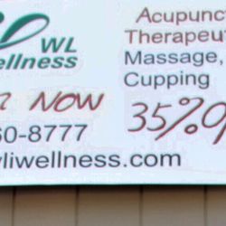 WL Wellness - Checked in and got my 35% off my 30-min. cupping and 30-min. therapeutic massage.