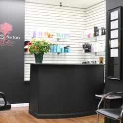 Rootz Hair Salon - Reception Desk and Product Shelves