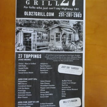 BILL-E's - Menus are on your table! - Burgers Near Me - Fairhope, Alabama