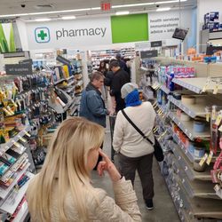 Walgreens - How the line to the pharmacy counter currently is.