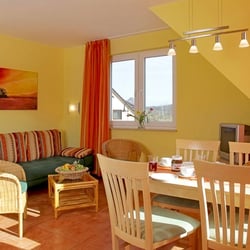 Ferienwohnungen Tannengrund auf der Insel Usedom - Essecke im Dachgeschoss