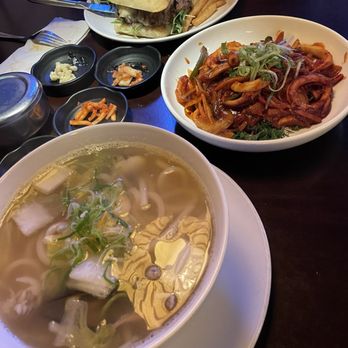 Arario - Galbi Burger, Arario Udon and Spicy Whole Squid Salad - Korean Near Me - Reno, Nevada