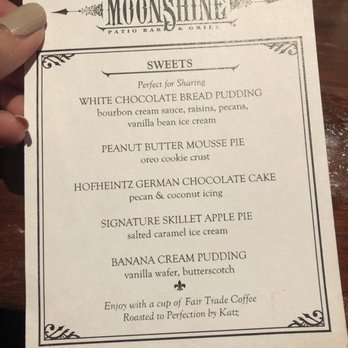 Moonshine Grill - Dessert menu - Southern Near Me - Austin, Texas