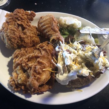 Blondies 66 - Southern Fried Chicken w/loaded baked potato - New American Near Me - Topock, Arizona Blondies 66 - Southern Fried Chicken w/loaded baked potato - New American Near Me - Topock, Arizona
