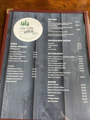 Menu photo 3 Log Cabin Diner Klamath, CA