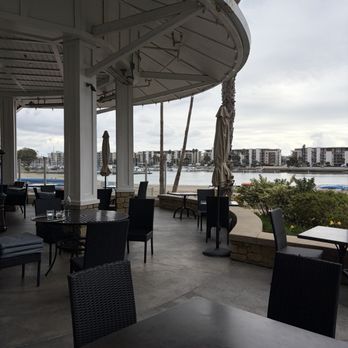 Beachside Restaurant and Bar - Patio before the rain, gray day - New American Near Me - Marina del Rey, California