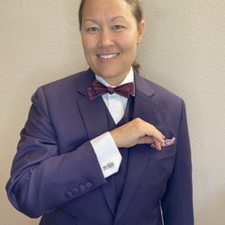THÚY Custom Clothier - Monica's stunning three-piece in purple, 2022.