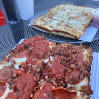 Pi-Squared Pizza - Small pizza and cheesy bread - Pizza Near Me - Spartanburg, South Carolina