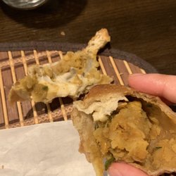 Sticky dough inside the samosa