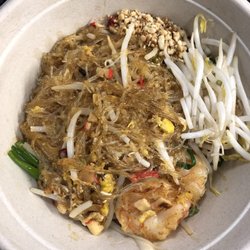 Noodle Box - Glass noodles pad Thai with shrimp - delicious! 5 out of 5 stars.