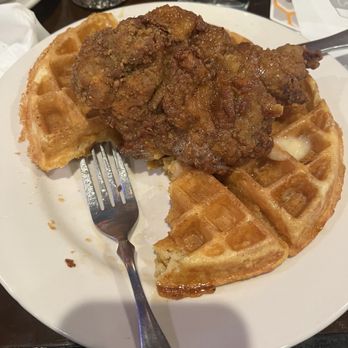 Beffa's Bar & Restaurant - Chicken and waffles (missing bacon) - Sports Bars Near Me - St. Louis, Missouri Beffa's Bar & Restaurant - Chicken and waffles (missing bacon) - Sports Bars Near Me - St. Louis, Missouri