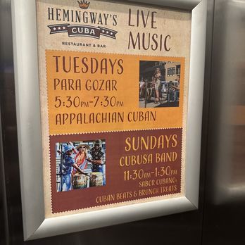 Hemingway's Cuba - Weekly band information - Para Gozar was exceptional! - Cuban Near Me - Asheville, North Carolina
