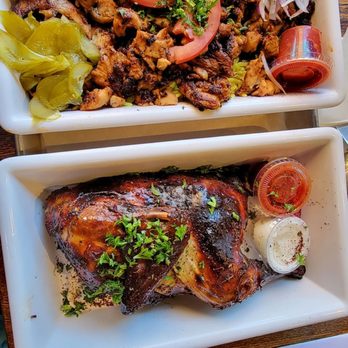 Mazra - Chicken shawarma plate and half rotisserie chicken - Middle Eastern Near Me - San Bruno, California Mazra - Chicken shawarma plate and half rotisserie chicken - Middle Eastern Near Me - San Bruno, California
