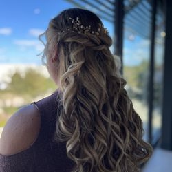 Love is N the Hair - Blonde balayage with extensions and an updo