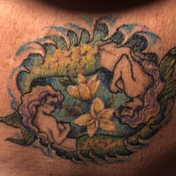Shangri-La Tattoo - My sleeping yin /yang mermaids tattoo. - Tattoo Near Me - Altadena, California Shangri-La Tattoo - My sleeping yin /yang mermaids tattoo. - Tattoo Near Me - Altadena, California