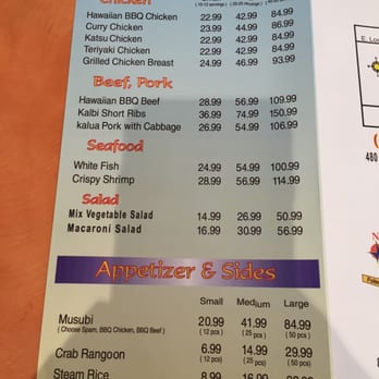 Sunshine Hawaiian BBQ - Menu Page 5 - Hawaiian Near Me - Lodi, California Sunshine Hawaiian BBQ - Menu Page 5 - Hawaiian Near Me - Lodi, California