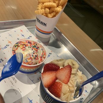 Spark - I recommend getting the vanilla custard with Bananas, Granola, and almonds. Taste like a crunchy banana pudding. - Burgers Near Me - Oklahoma City, Oklahoma Spark - I recommend getting the vanilla custard with Bananas, Granola, and almonds. Taste like a crunchy banana pudding. - Burgers Near Me - Oklahoma City, Oklahoma