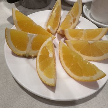 Golden Chopsticks - Gotta love hot tea and a sliced orange - Chinese Near Me - Rocky Point, New York