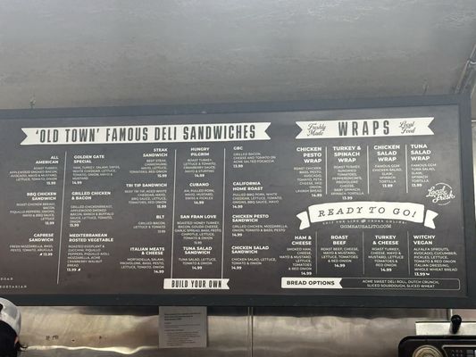 Menu photo 1 The Golden Gate Market Sausalito, CA