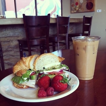 Coffee Coffee - Croissant Sandwich and Iced Coffee - Cafes Near Me - Encinitas, California