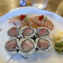 Seared Salmon Belly and Yellowtail Roll Seared Salmon Belly and Yellowtail Roll