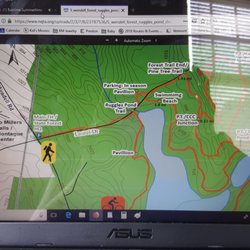 Wendell State Forest and Ruggles Pond - A map I saw online, showing the entrance vs. the swimming area.